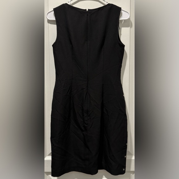 Aidan Aidan Mattox Sleeveless Silver Studded Sheath Dress J525 in Black - Picture 6 of 8